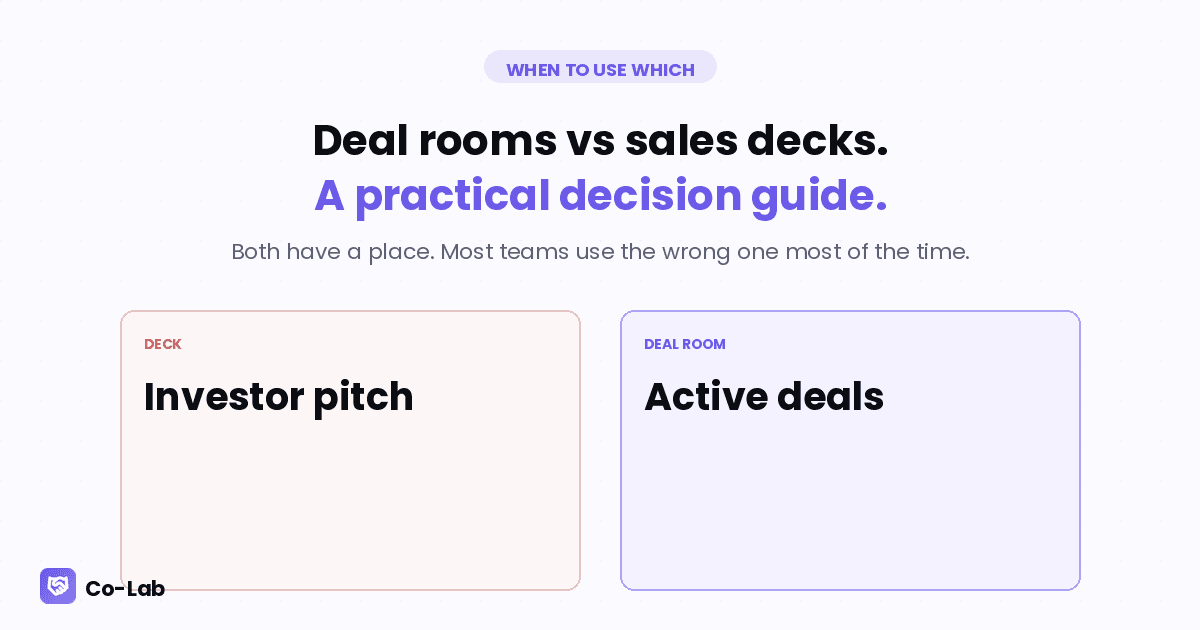 Deal Rooms vs Sales Decks: When to Use Which