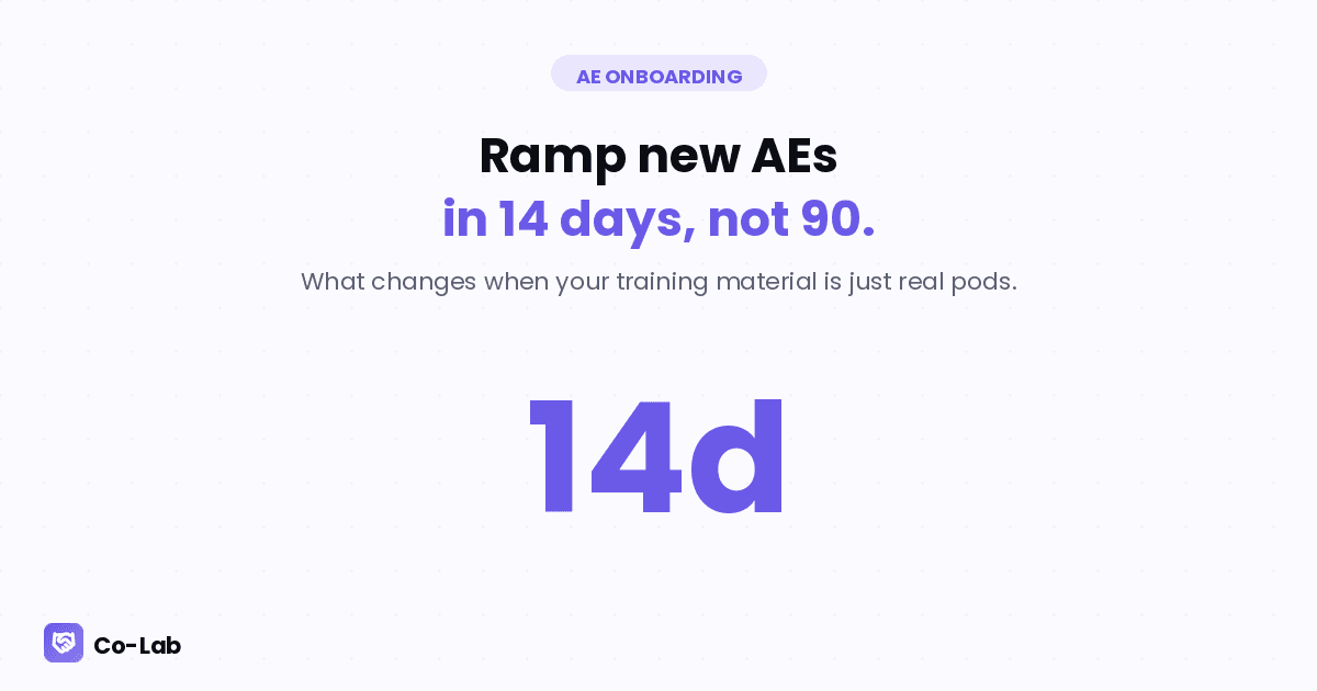 Ramp New AEs in 14 Days, Not 90